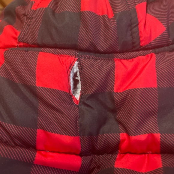 Large insulated plaid & fleece weatherproof dog jacket - Picture 5 of 8